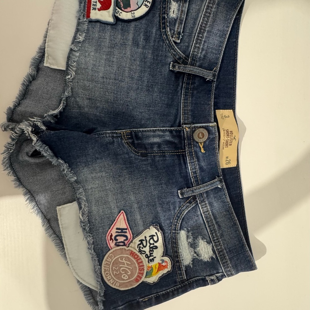 Hollister Blue Jean Shorts with Patches